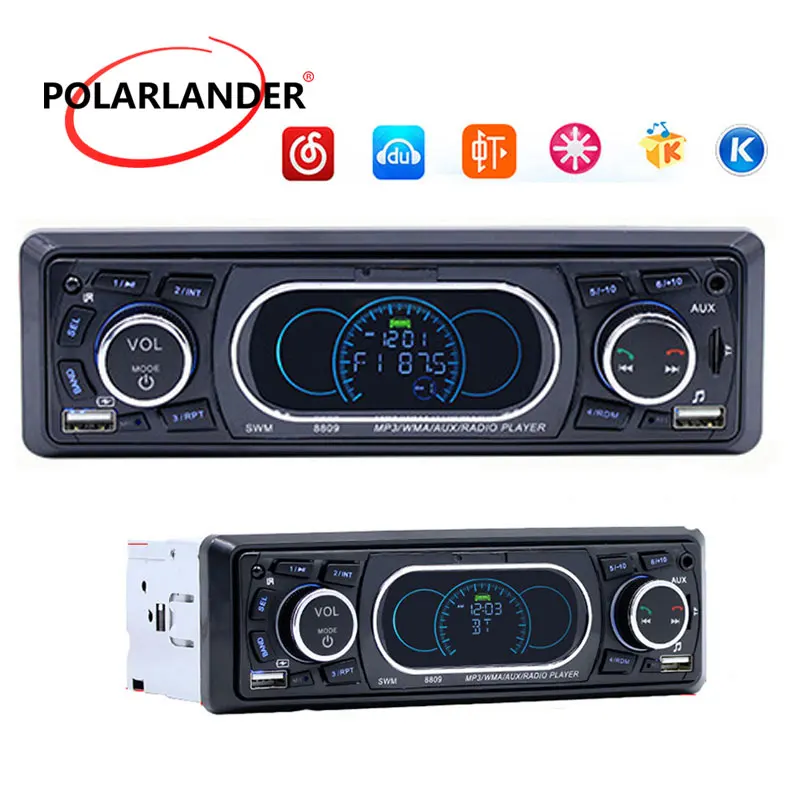1 Din автомобильный радиоприемник с дистанционным управлением USB AUX FM карта SD для