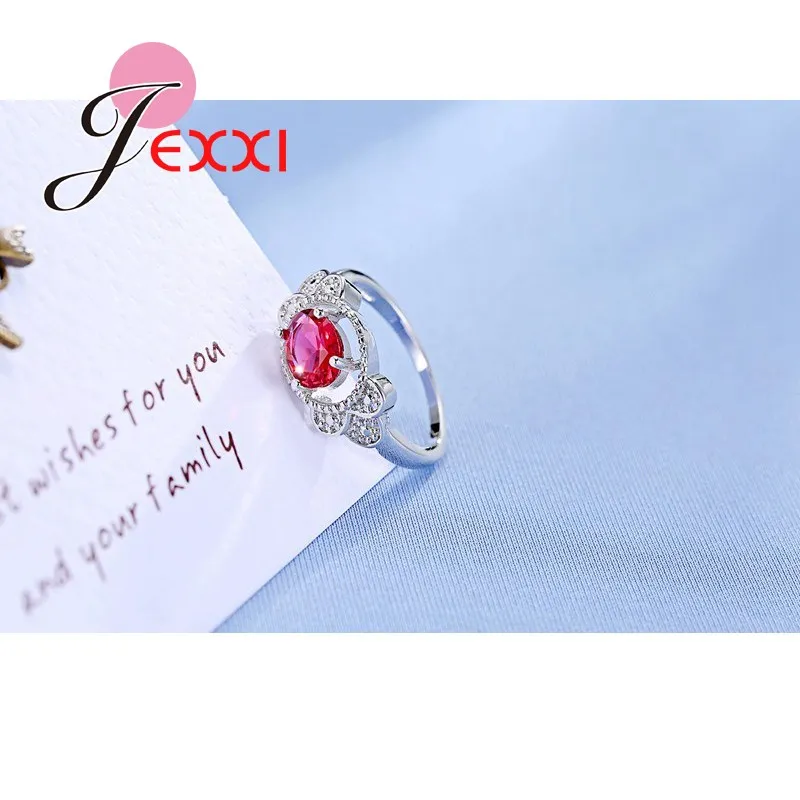 Fashion 925 Sterling Silver Jewelry Clear Rose Pink Crystal Women Wedding Engagement Rings Beautiful Party Accessory | Украшения и