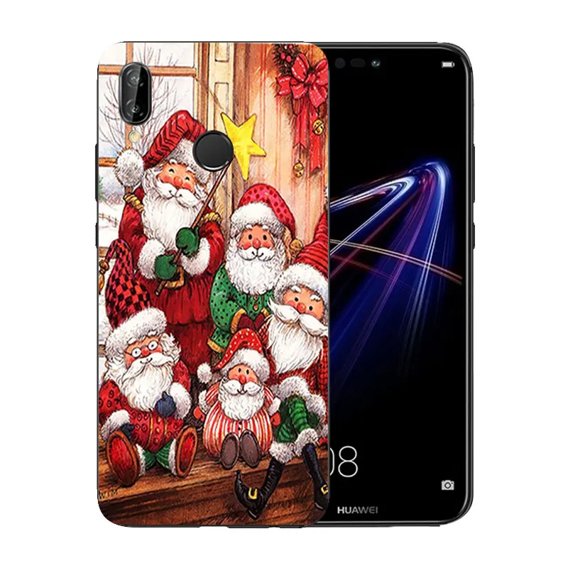 for Huawei P20 Lite Anti-knock Back Cover 5.84 inch nova 3e Merry X'MAS Pattern Slim Full Protection Case P20Lite |