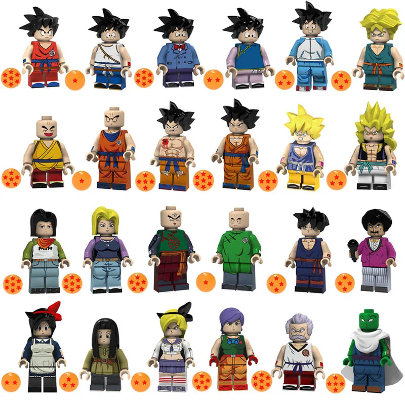 Kitoz Dragon Ball Z Super Saiyan Son Goku Vegeta Krillin Chiaotzu Tien Shinhan игрушка фигурка строительный блок |