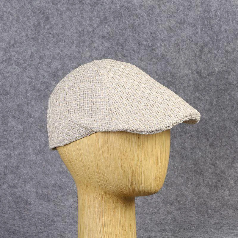 Полный льняного трикотажа Козырек Кепка шляпа с полями для женщин и мужчин