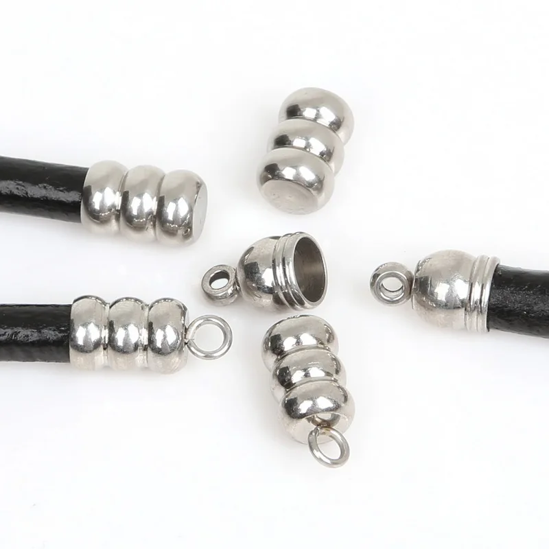 

5mm 10pcs/bag Stainless Steel Cords End Caps For Jewelry Making Bracelet Necklace DIY Jewelry Findings