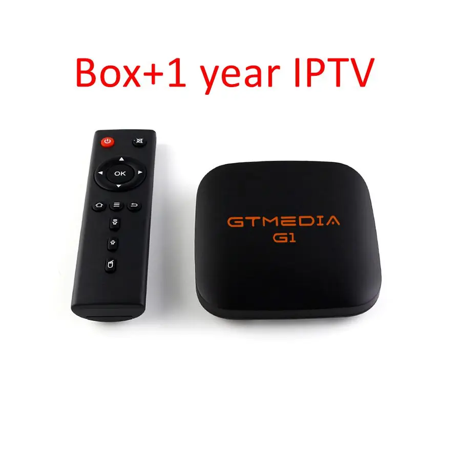 G1 Box with IPTV 1Y Французский IP ТВ GTmedia G1 G2 G3 Android 7,1 Смарт ТВ BOX 1 ГБ 8 ГБ арабский Beigium Марокко в прямом эфире ТВ& VOD Smart tv Set Top tv BOX pk X96 мин - Цвет: G1 Box with IPTV 1Y