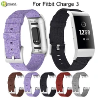 colorful strap for fitbit charge 3 smart bracelet watch band canvas nylon replacement men women smartwatch charge3 wriststrap