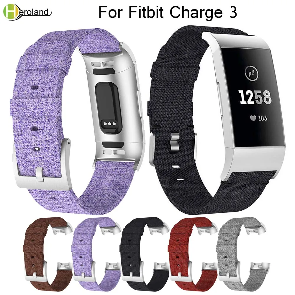 Цветной ремешок для Fitbit Charge 3 смарт-браслет часов тканевый нейлон сменные мужские