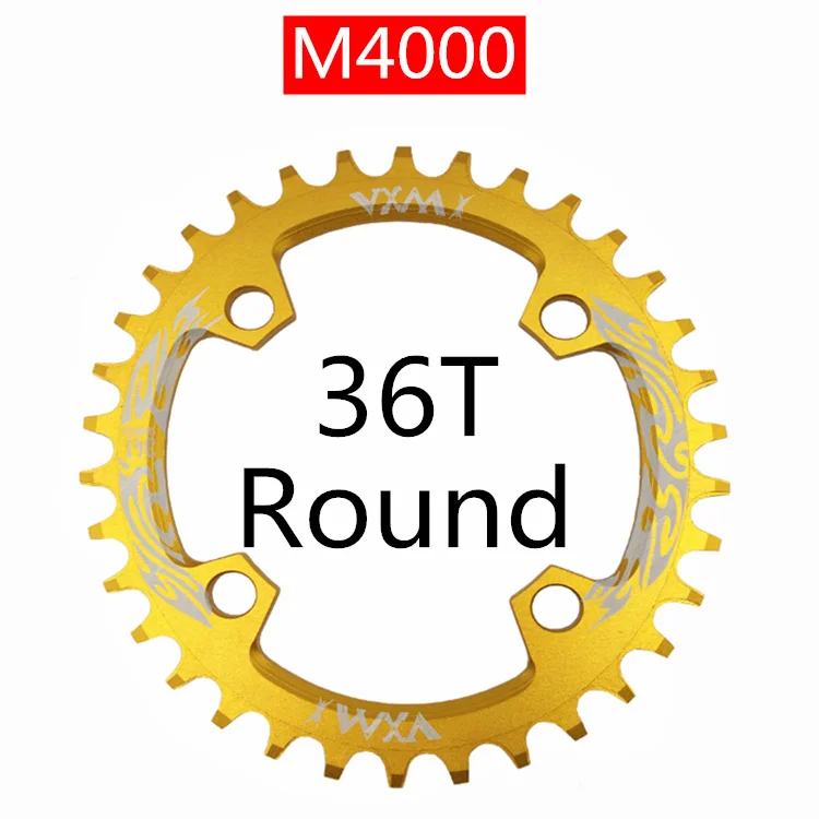 Round 36T Glod Велосипедная Звездочка VXM 96BCD 30 T/32 T/34 T/36 T/38 T, узкая широкая круглая овальная велосипедная звездочка, велосипедная круглая шатунная пластина, запчасти для велосипеда - Цвет: Round 36T Glod