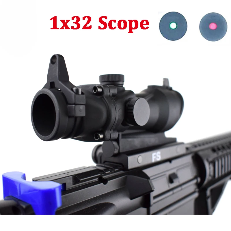 

Тактический охотничий Оптический Прицел ACOG 1X32, красный, зеленый, для 20 мм рельсовой винтовки, страйкбольного пистолета, охотничий прицел