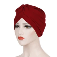 muslim women cotton cross ruffle turban hat chemotherapy chemo skull beanies headwear for cancer hair loss accessories