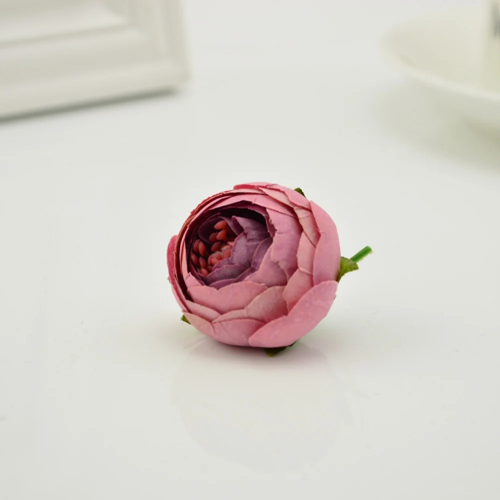 Violet 10 шт. дешевые шелковые Чайные розы с головой тычинки рукоделие DIY венки Скрапбукинг искусственные цветы для свадебного украшения автомобиля - Цвет: Violet