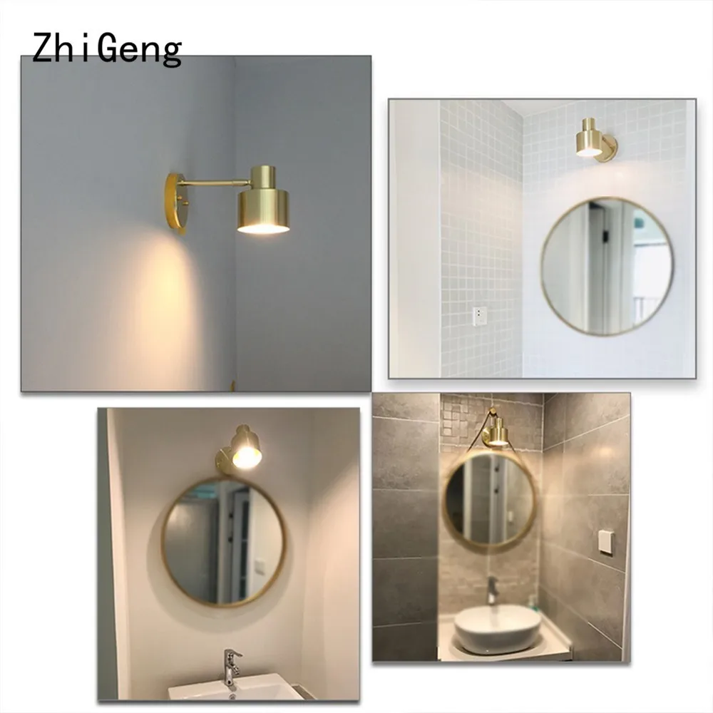 ZhiGeng E27 железная настенная лампа зеркальная фара внутреннее освещение светильник