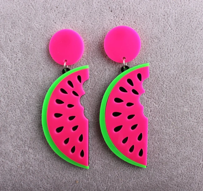

Punk Acrylic Fruit Lemon Dangle Earrings For Women Fashion Hippop Orange Slice Big Earrings Fashion Club Jewelry