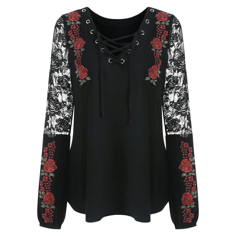 Женская футболка VESTLINDA осенняя Повседневная с длинным рукавом и треугольным