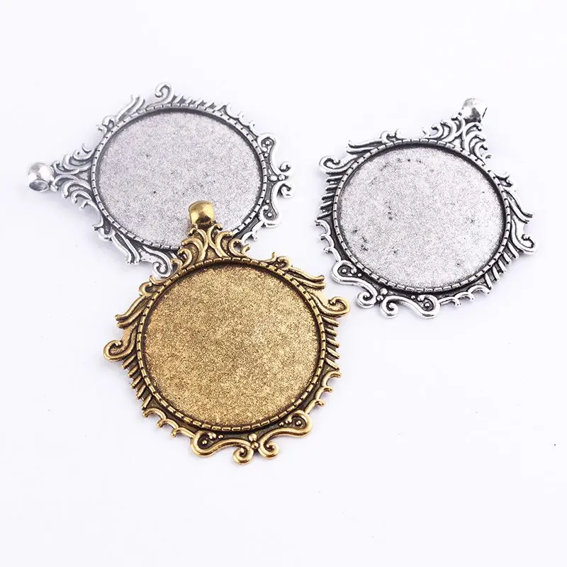 Серебряная тарелка Ожерелье Подвеска Установка Кабошон Камея опорный лоток