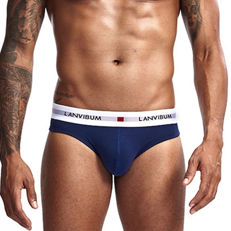 Мужское нижнее белье DEWVKV трусы с низкой посадкой мягкие однотонные хлопковые u
