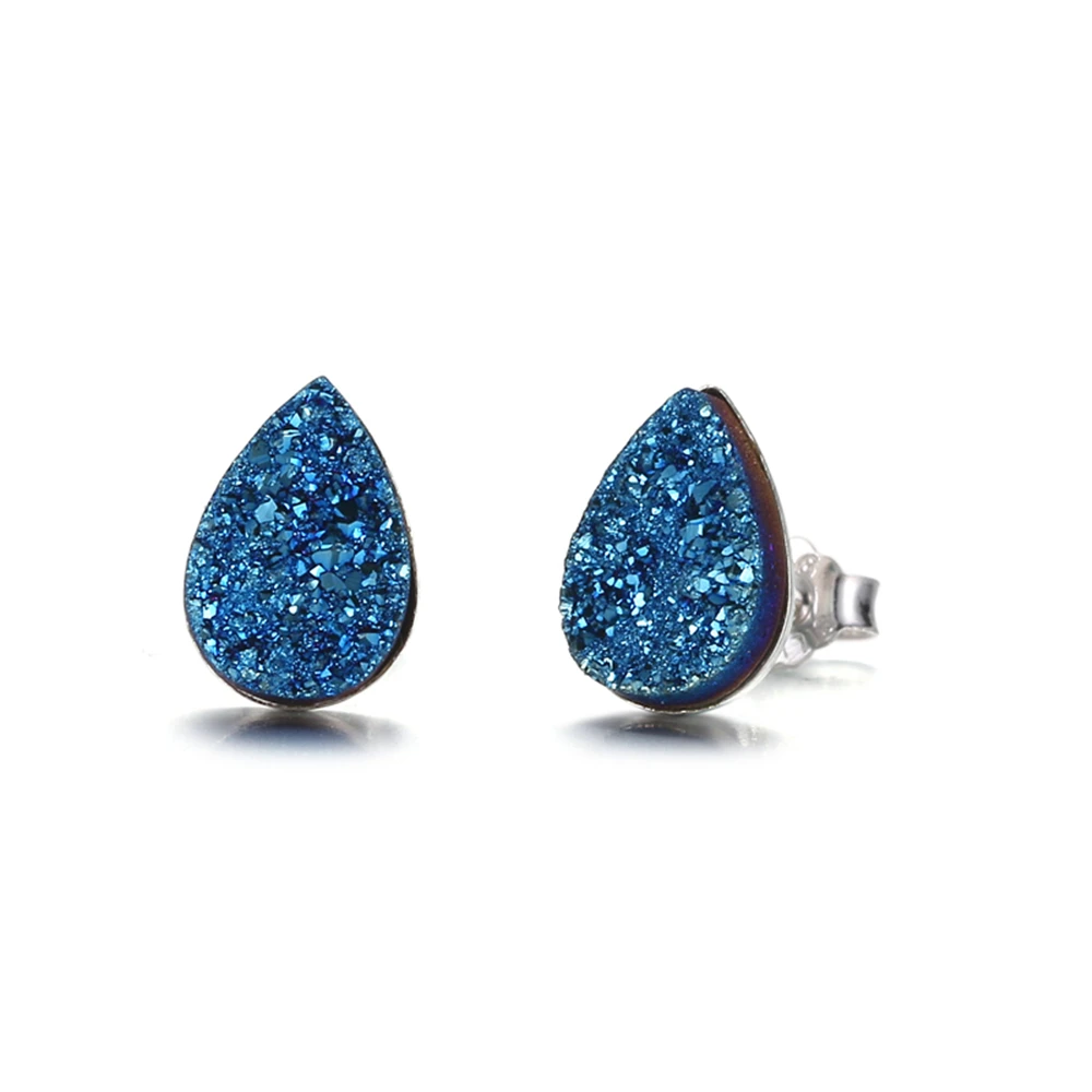 Женские серьги пусеты Water Drop из стерлингового серебра 925 пробы с белыми и