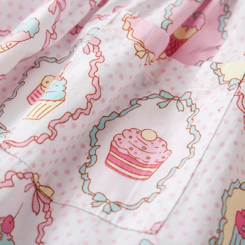 Girls Dresses Printed Cotton Cute Kids For Sweet Ice Cream Children Clothing New Year Princess Clothes | Детская одежда и обувь