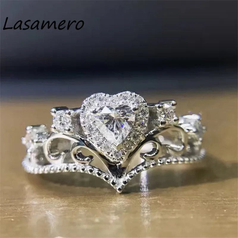 Женское винтажное обручальное кольцо LASAMERO 18 К белое золото 0.23CT