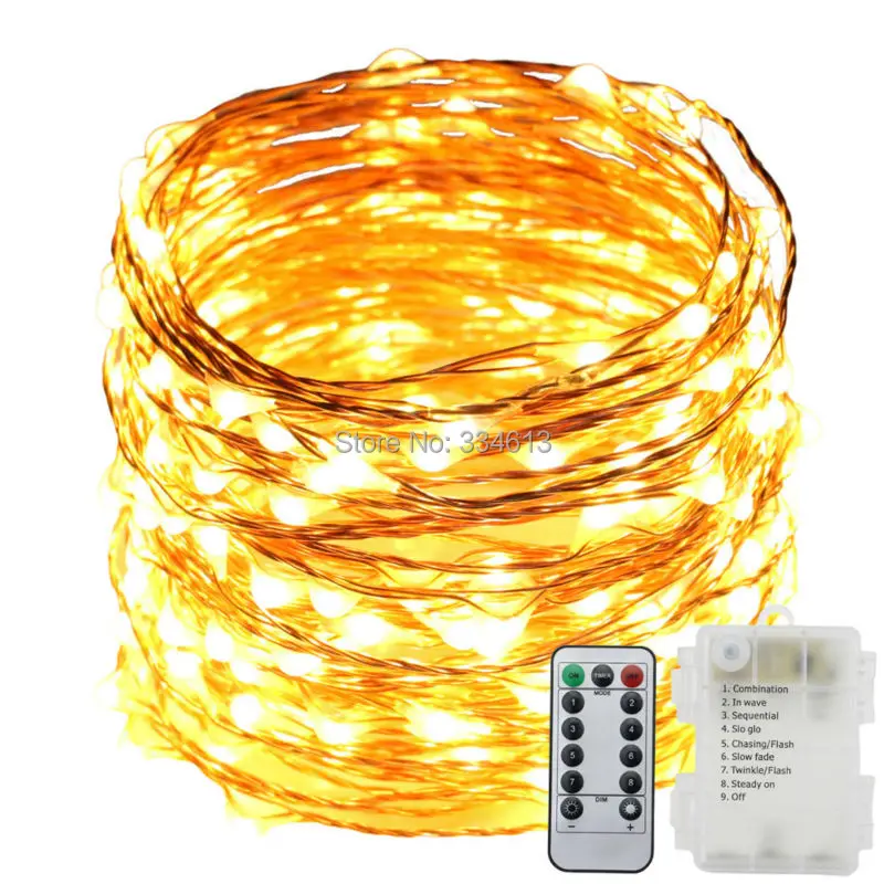 3AA питание от аккумулятора 12 м 39FT 120LED 8 Режим вспышки медный провод светодиодные