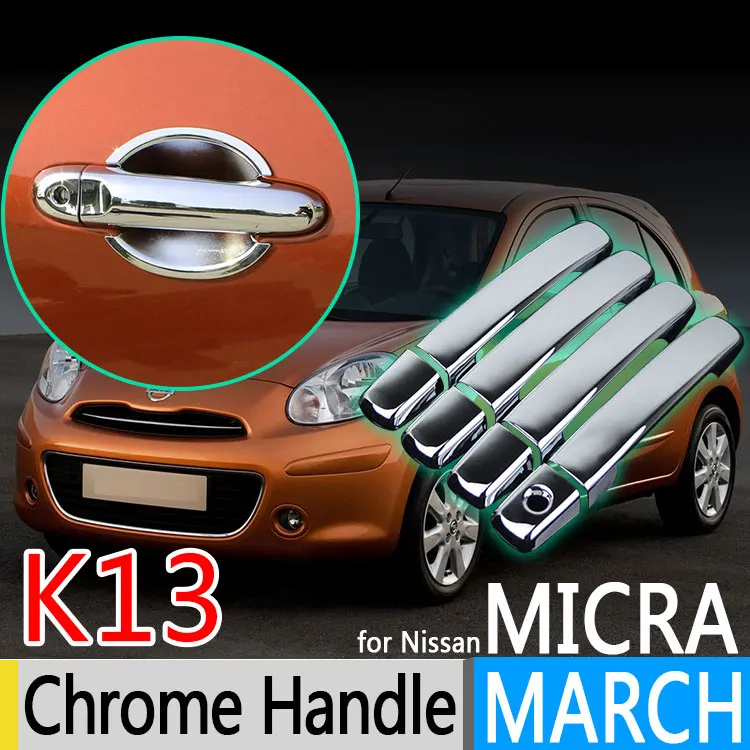 Для Nissan March K13 Micra Renault Pulse хромированный чехол для ручки двери 2010 2011 2012 2013 2014 2015