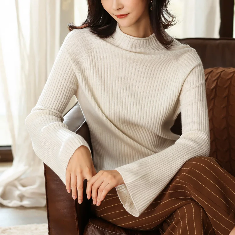 DILLY FASHION winter women rib knitting cashmere wool sweater- GML7236 | Женская одежда