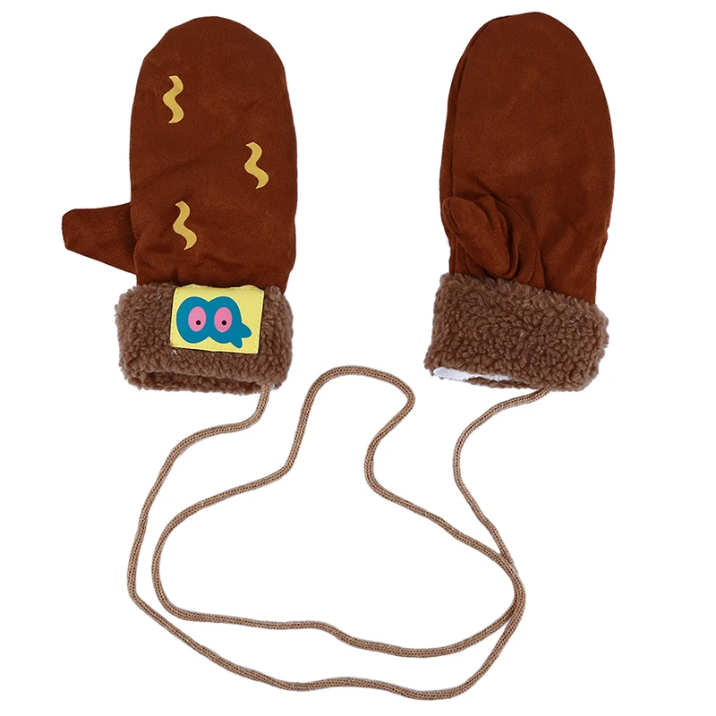 Autumn Winter Fashion Female Gloves Cute Cartoon Warm Thicken Mittens Outdoor Antifreeze Hanging Neck | Аксессуары для одежды