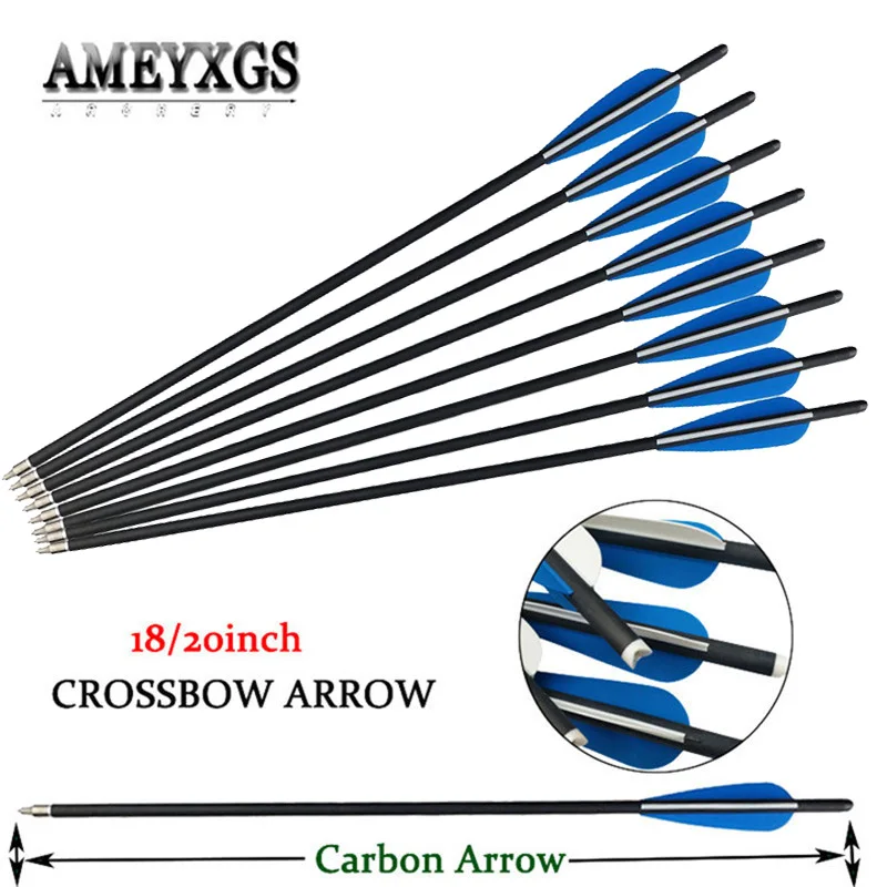 

9/12pcs Crossbow Arrow 18/20inch Replace Target Arrowhead Rubber Feathers Crossbow Hunting Shooting Archery Accessories