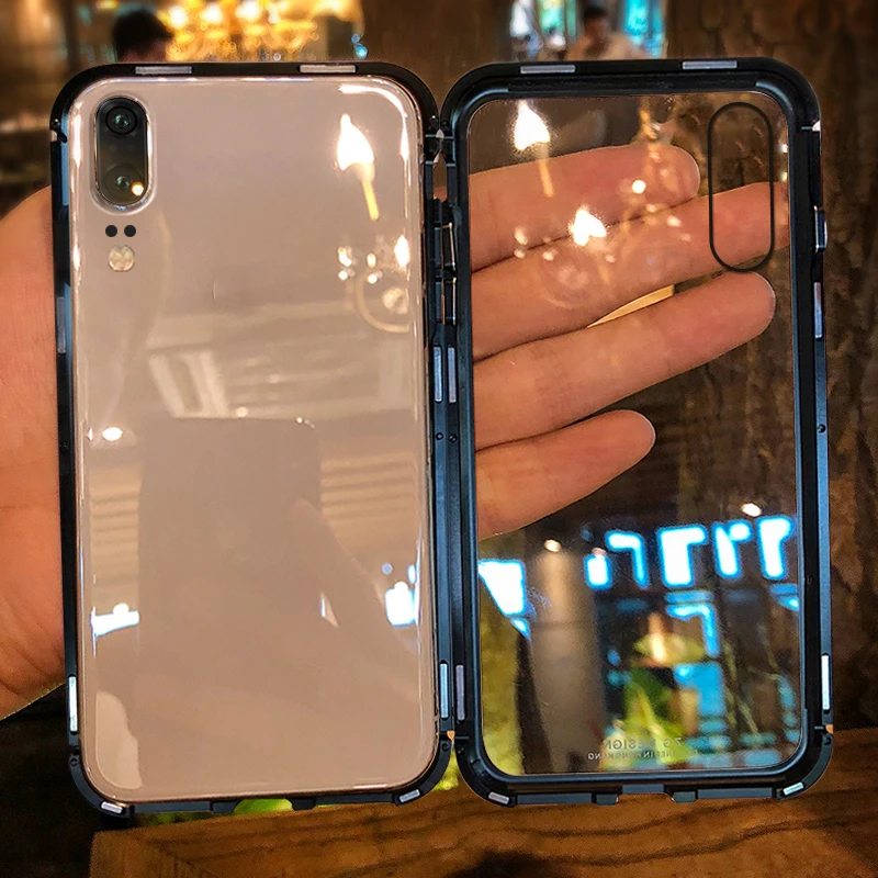 Магнитный металлический бампер для huawei P20 lite P20pro Nova 3E Honor mate 10 pro Роскошный чехол из