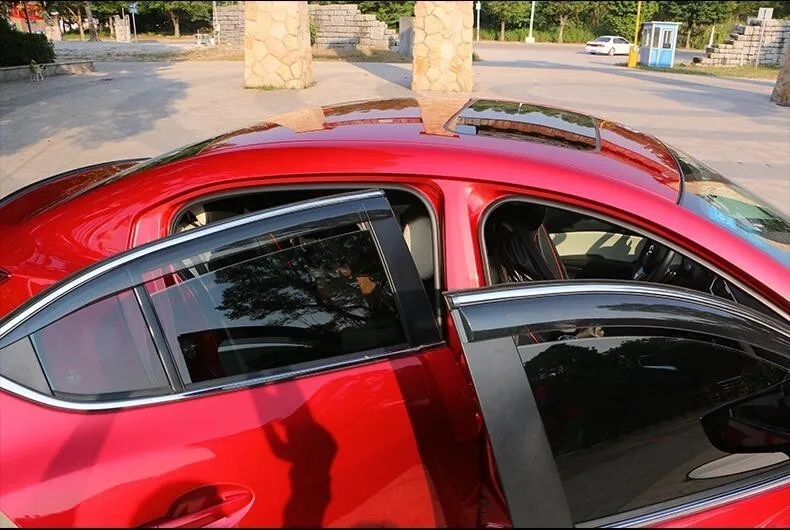 Тени подходят для peugeot 2008 солнцезащитный козырек Защита от солнца и дождя навесы 4 шт./компл. PP+ аксессуар из нержавеющей стали