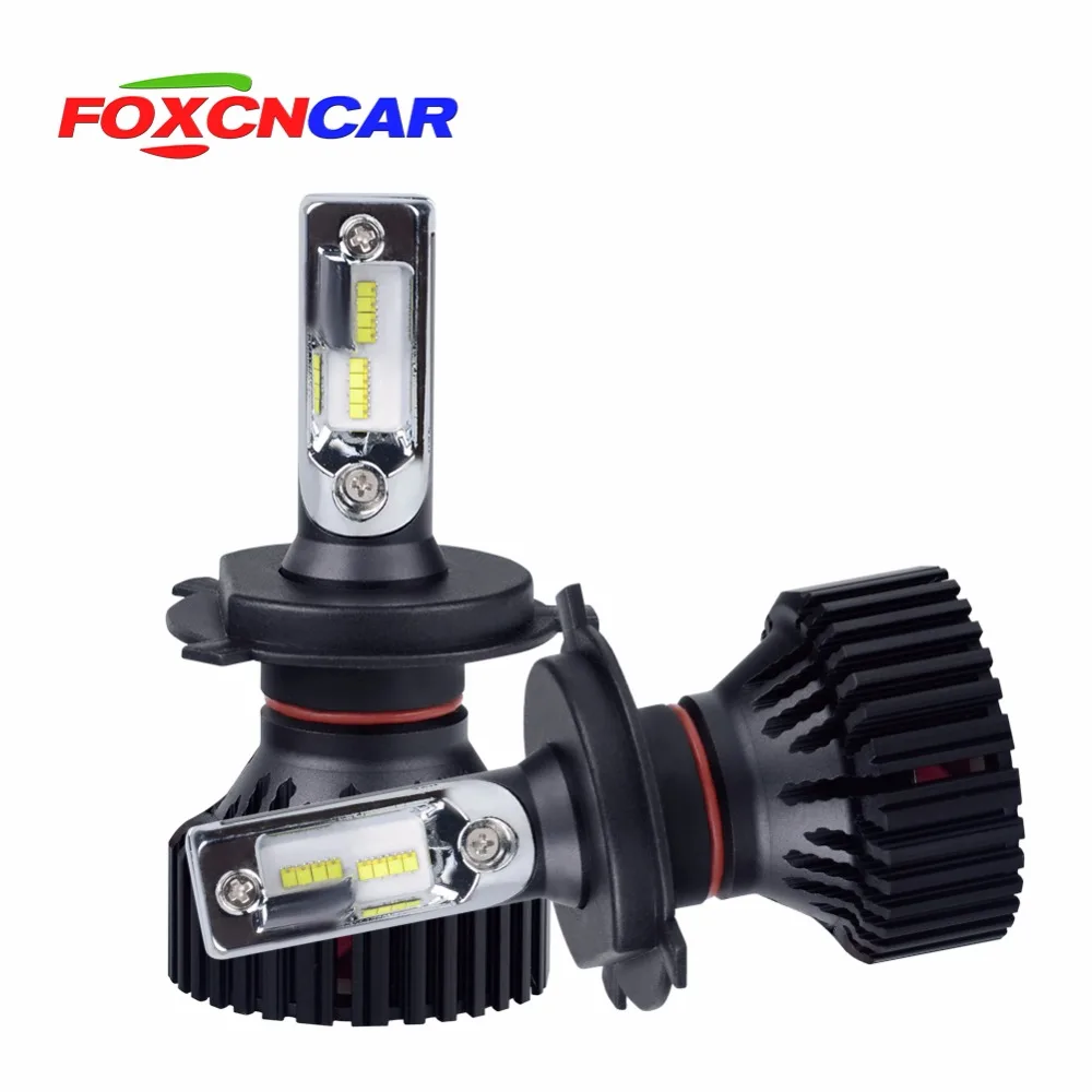 Светодиодсветодиодный фары FOXCNCAR H4 H7 головного света H11 9005 9006 12 В 24 60 Вт 8000 лм 6500 K