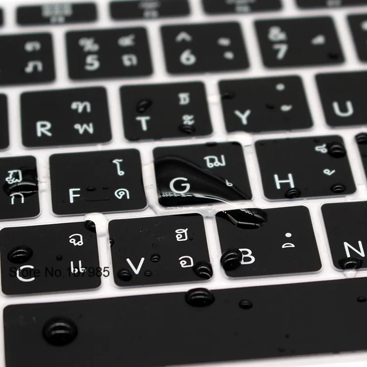 США тайская Мягкая силиконовая клавиатура Обложка для MacBook Pro 13 дюймов A1708( версия без сенсорной панели) для Macbook 1" A1534