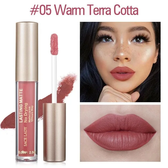 05 Warm Terra Cotta SACE LADY бренд 23 Цвета жидкая помада макияж не сушильная матовая помада для губ долговременная помада телесный оттеночный блеск для губ натуральная косметика - Цвет: 05 Warm Terra Cotta