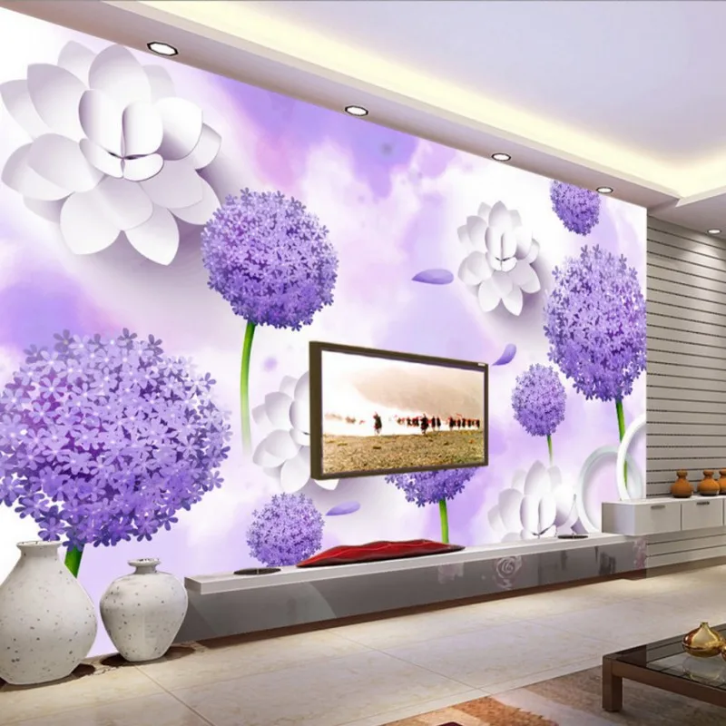 

photo wallpaper decoration wallpaper 3D stereo custom mural dandelion TV Living room background wallpaper