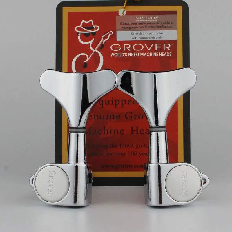 Колки Grover Chrome 2R2L герметичные для бас-гитары машинные головки сделано в Китае |