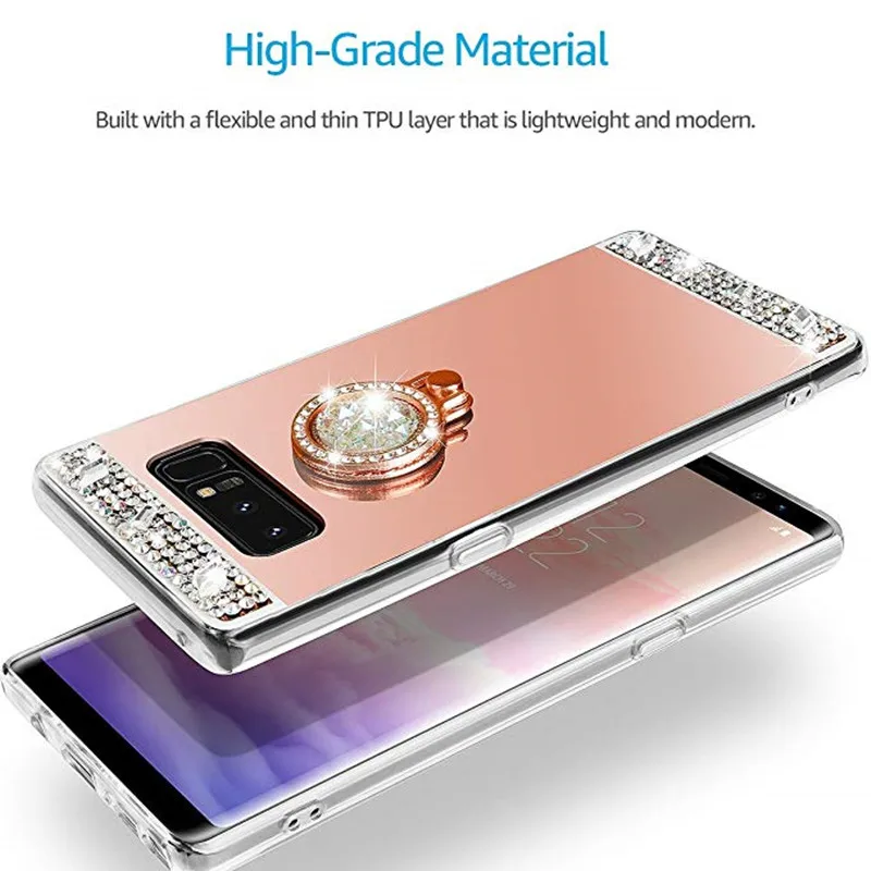 Bling роскошное зеркало ТПУ чехол для телефона для samsung J3 J5 J7 NEO A3 A5 A7 Grand Prime Note 9 на возраст 3, 4, 5, 8 S8 S9 плюс J4 J6