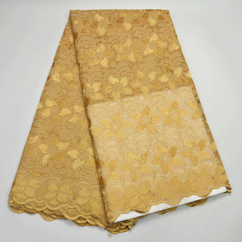 Кофе Хлопок Кружева Большой Камень кружева африканских хлещет вуаль ткани 2018