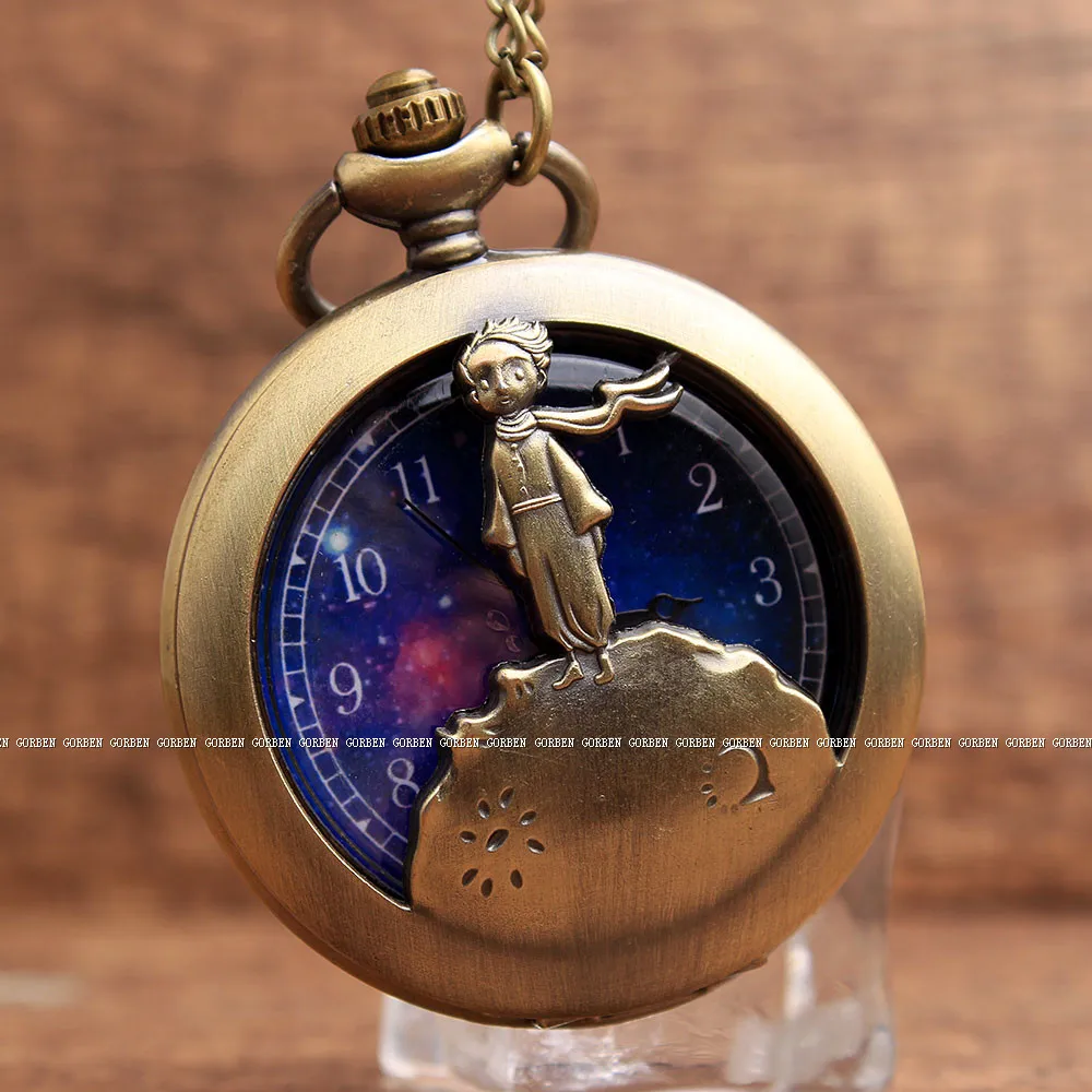 Винтажные карманные часы Howllow Le Petit Prince дизайнерские с цепочкой брелоком