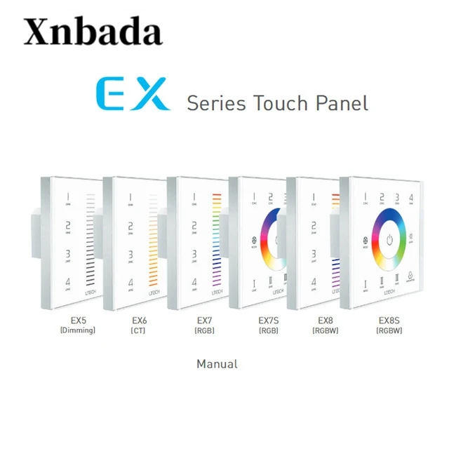 LTECH EX5 EX6 EX7 EX7S EX8 EX8S выключатели со светодиодным индикатором 4 зоны мультисенсорная
