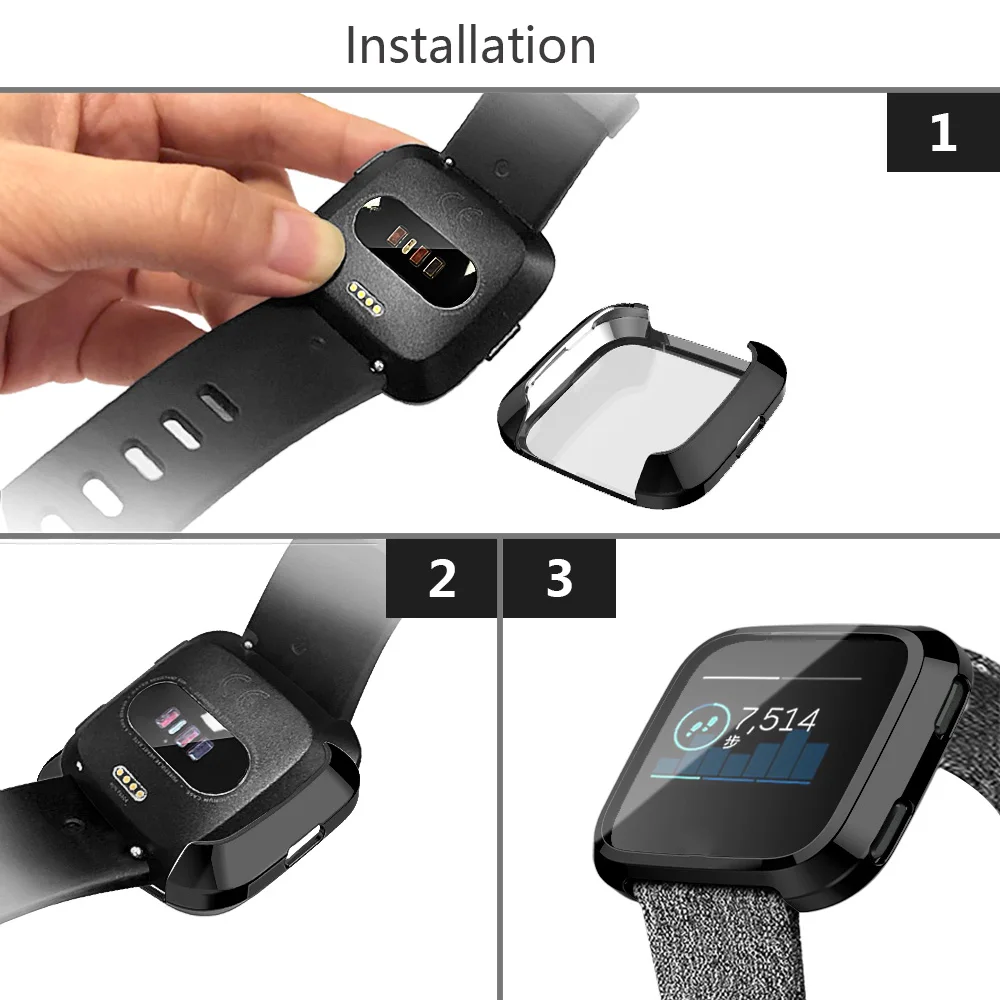 Мягкий чехол TPU Защитный силиконовый чехол Крышка Для Fitbit Versa/versa lite/versa 2 Смарт-часы Полный Экран протектор