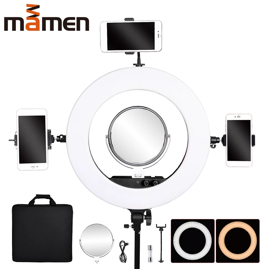 Осветитель фотографический MAMEN 18 дюймов двухцветный 3200 5800K 80 Вт|Фотографическое