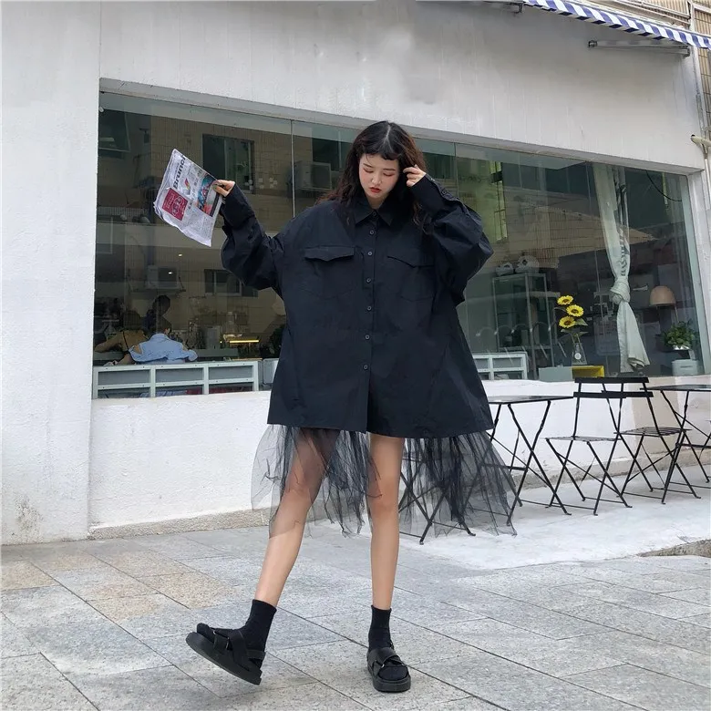 Женская сетчатая юбка WHITNEY WANG лоскутный Тренч большого размера в Корейском стиле