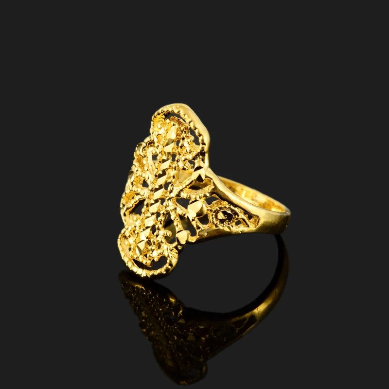 Новейшее Новое поступление свадебное кольцо из эфиопского золота 24 К модное