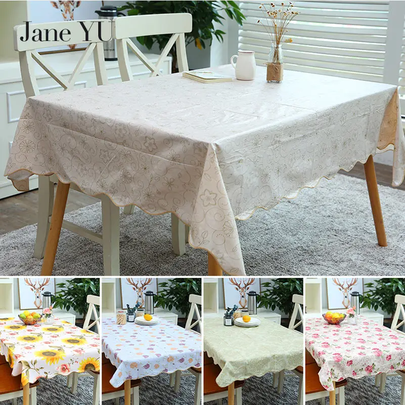 

JaneYU Padded waterproof tablecloth PVC oil table mat plastic rectangular coffee table cloth tablecloth European table cloth