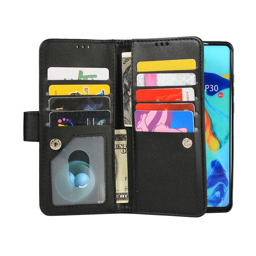 Кожаный чехол кошелек SMILYOU для Huawei P30 Pro P20 Lite Mate 20 10 с отделением карт блестящий