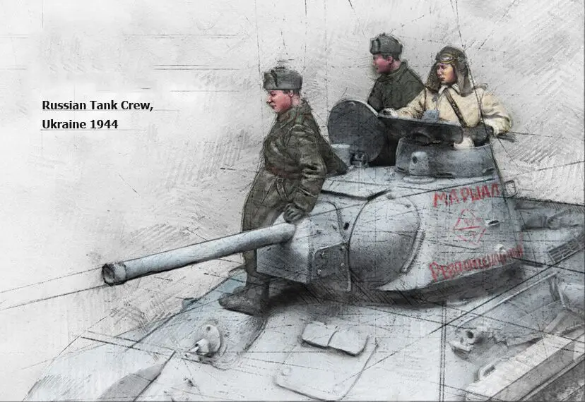 Масштаб 1/35 Неокрашенная полимерная фигурка Русский Танк Экипировка 3|Наборы для