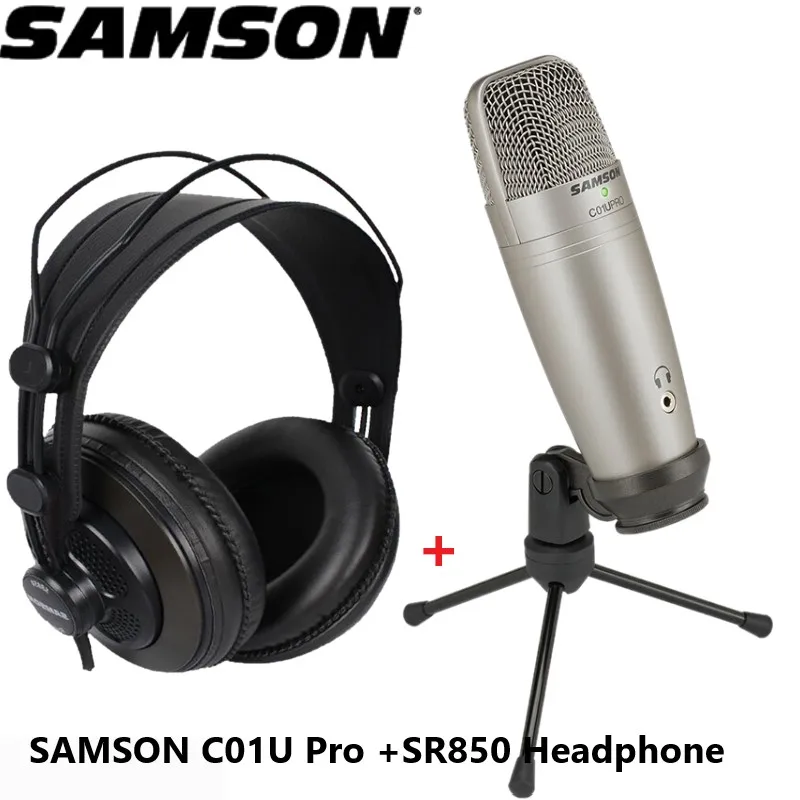 SAMSON C01U Pro и SR850 наушники с мониторингом в режиме реального времени микрофон USB
