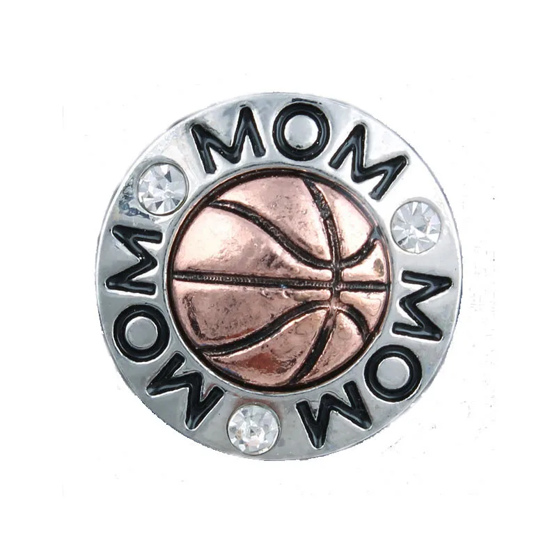 Смешанные стили футбол бейсбол мама Спорт металлические кнопки подходят 18 мм 20