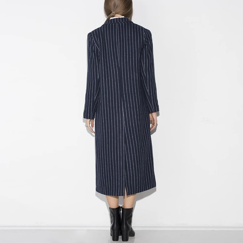 2018 new retro British wind hit striped coat wild long paragraph | Женская одежда