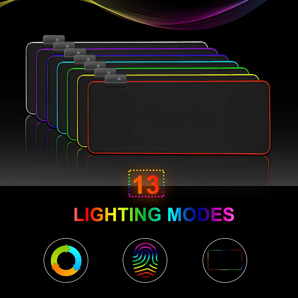 Большой коврик для мыши RGB компьютерный светодиодный игровой геймер большой XL USB