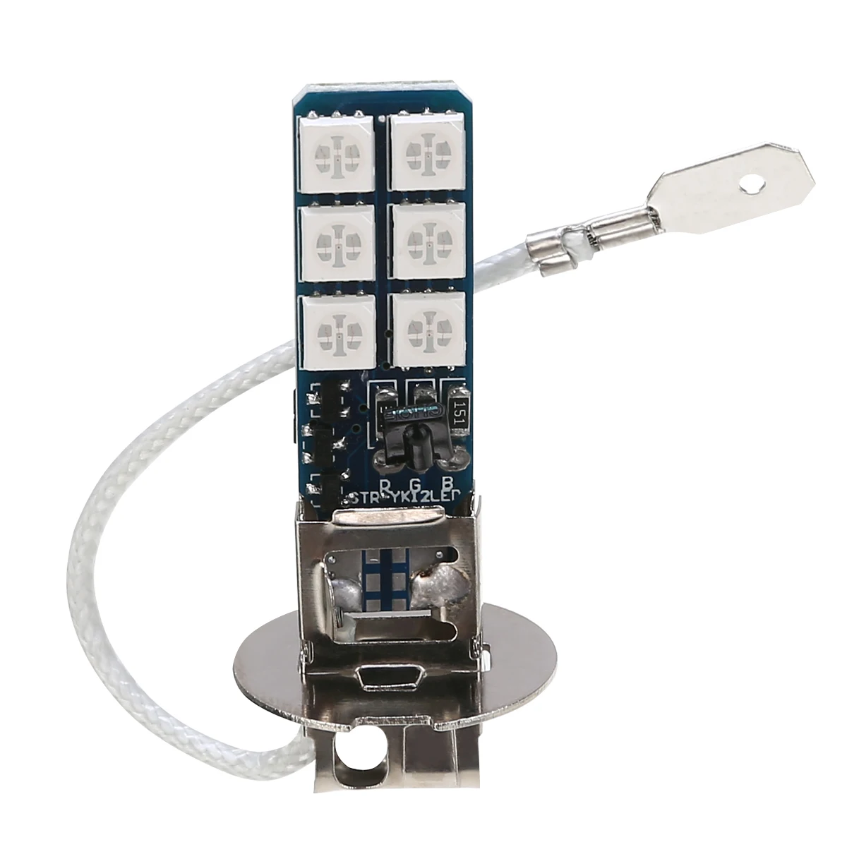 Mayitr 2 шт. H3 5050 RGB 12SMD светодиодная Автомобильная фара разноцветная лампа для