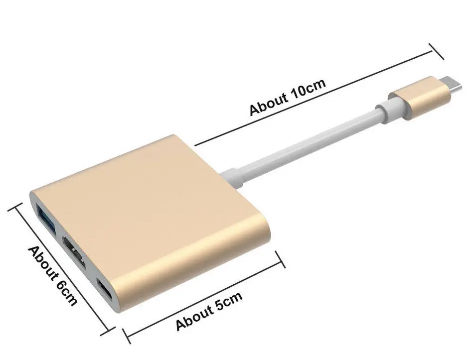 3 в 1 адаптер USB Type C для и HDMI 0 Apple Macbook Dell HP Xiaomi Lenovo Macbook|Адаптеры Type-C| |